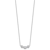 14k White Gold 3/4 carat Lab Grown Diamond VS+ F+ Complete 18 inch Three Stone Fashion Necklace